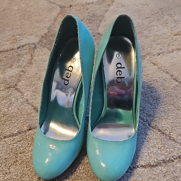 Deb Blue High Stiletto Heels - Picture 1 of 3